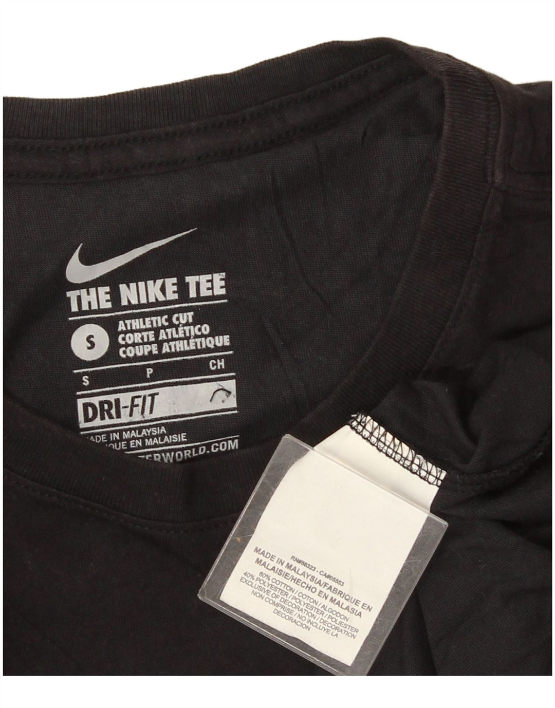 Męski T-shirt NIKE o sportowym kroju, mały, czarny, bawełniany