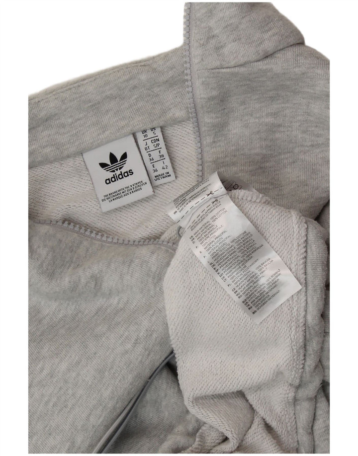 Damska bluza oversize ADIDAS Crop Graphic Jumper UK 10 Small Grey