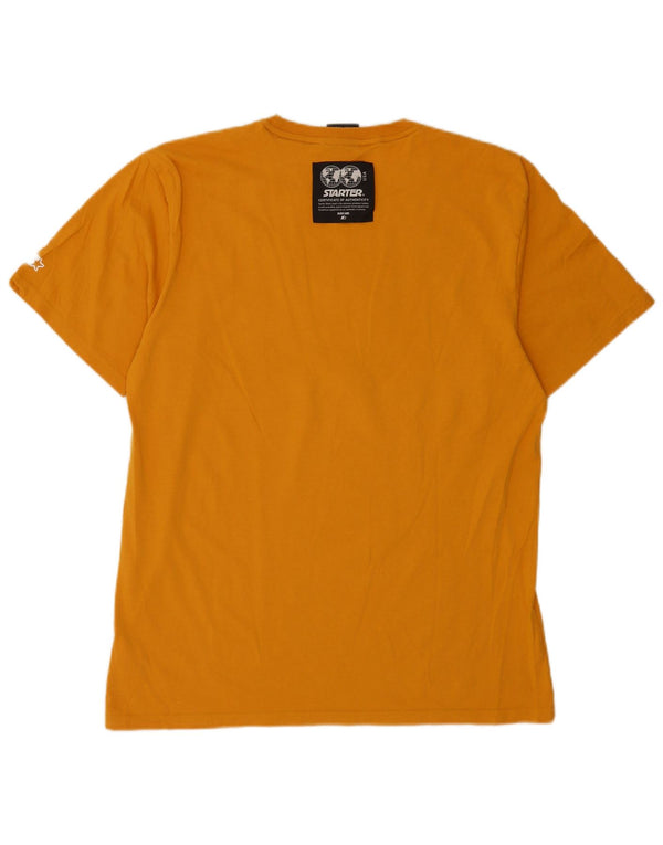 Męska koszulka z grafiką Starter Top 2XL Żółta bawełna