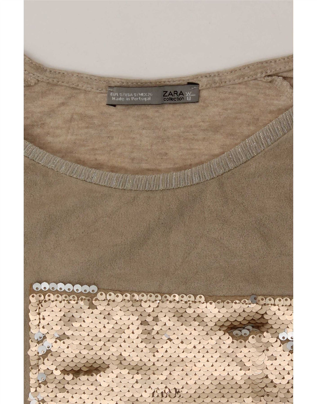 Damska koszulka z grafiką Zara Top UK 10 Small Beige
