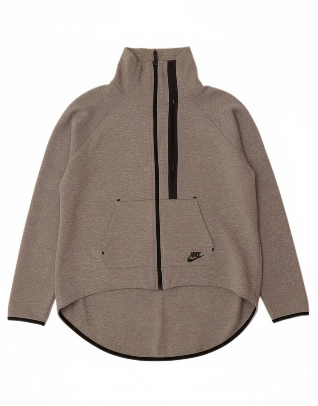NIKE Womens Tracksuit Top Jacket UK 18 XL Grey Cotton