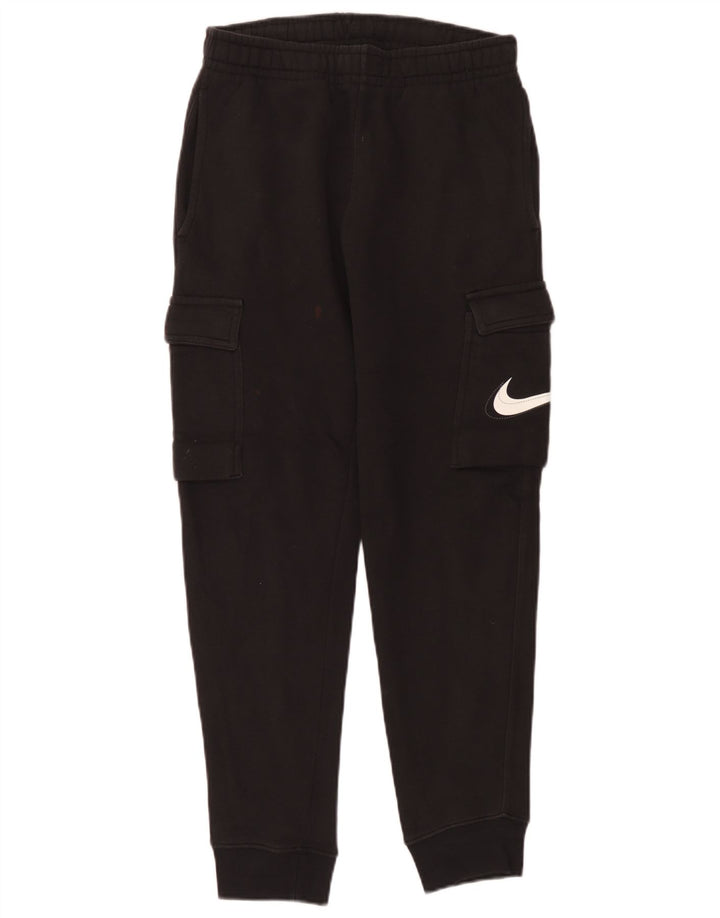 Męskie spodnie dresowe Nike Graphic Cargo, małe, czarne, bawełniane
