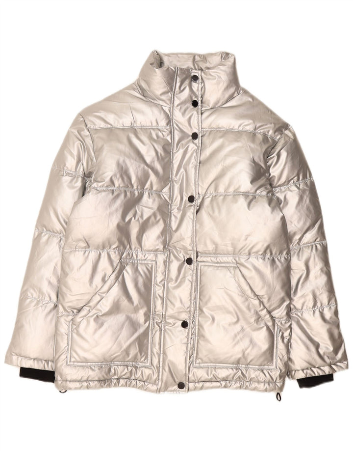 Damska kurtka oversize Topshop UK 8 Small, srebrna, polietylen