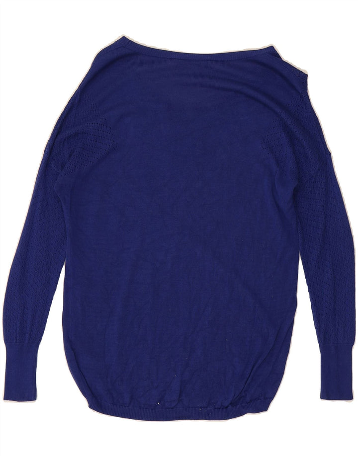 OASIS Womens Boat Neck Jumper Sweater UK 14 Medium Blue Viscose Vintage Oasis and Second-Hand Oasis from Messina Hembry 