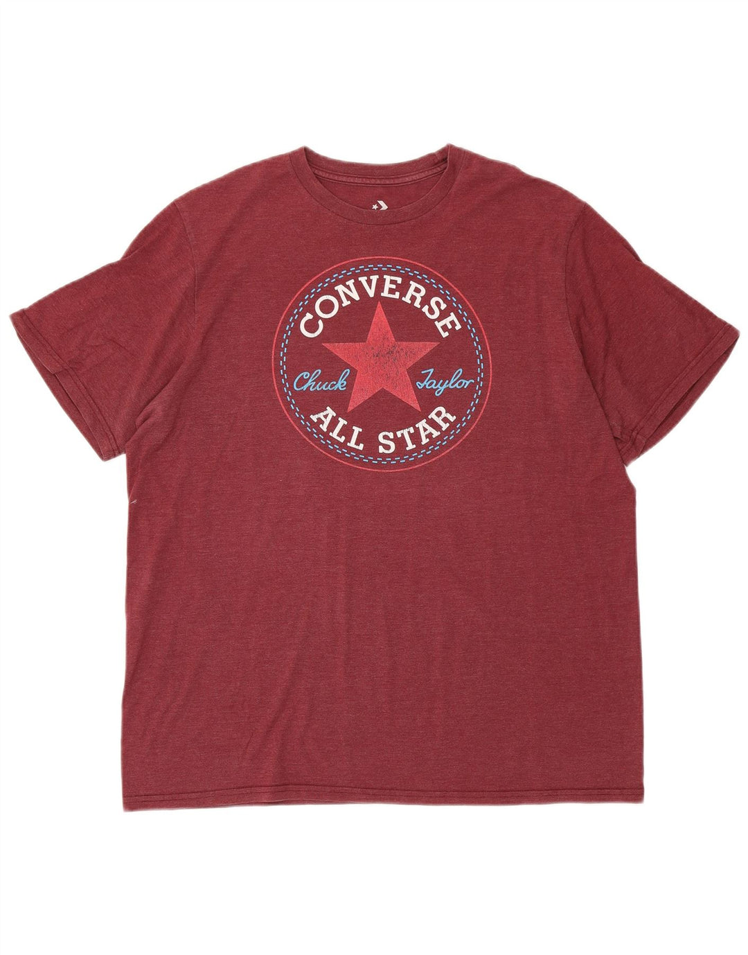 Męski T-shirt z grafiką CONVERSE Chuck Taylor, średni bordowy
