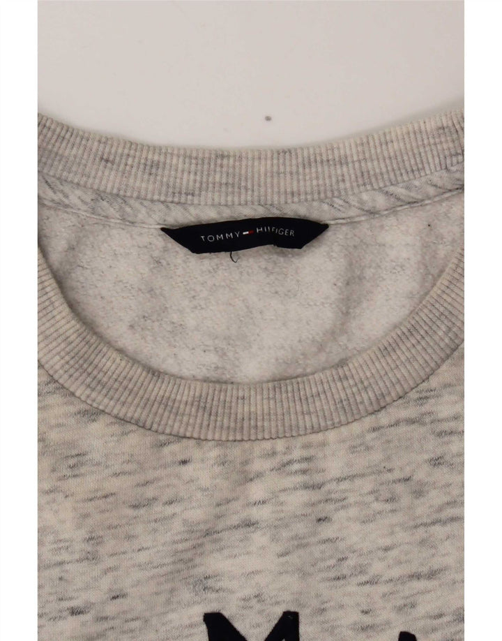 Damska bluza z grafiką Tommy Hilfiger UK 12, średnioszara, nakrapiana