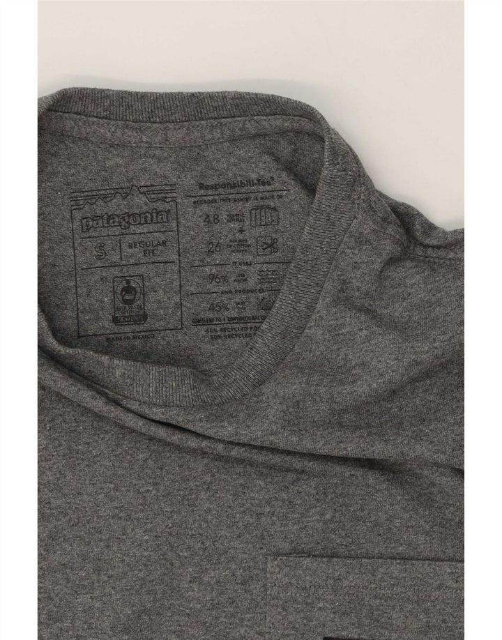 T-shirt męski Patagonia o regularnym kroju, mały, szary, bawełniany
