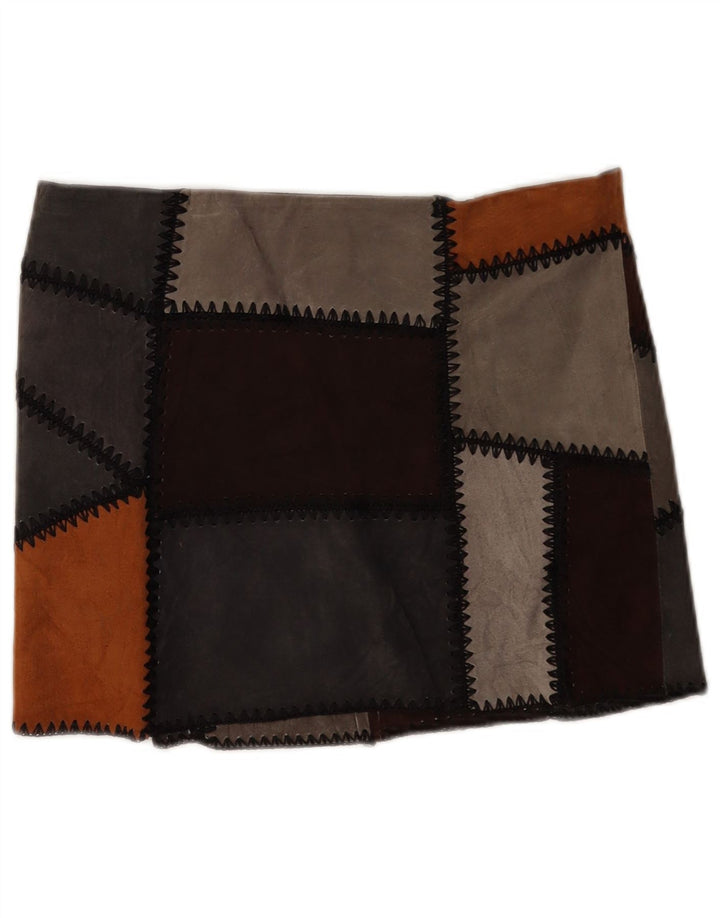 Damska spódnica mini Zara, duża, W30, wielokolorowy poliester z blokami kolorów