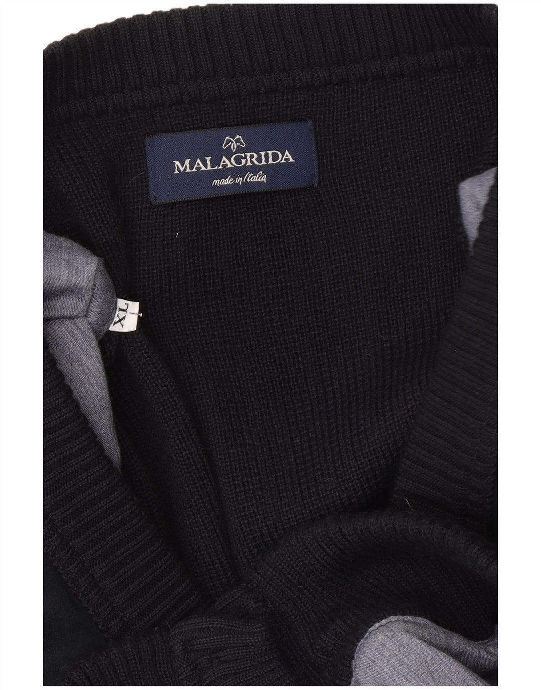Męski sweter rozpinany Malagrida XL, wełniany w czarne paski