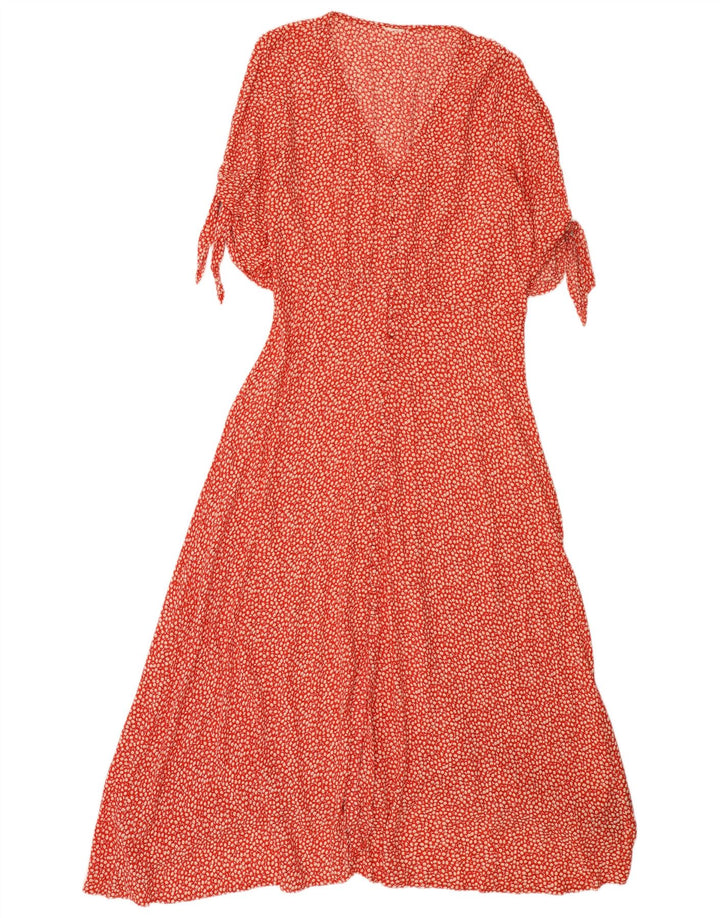 Damska sukienka maxi w stylu vintage EU 40 Średnia czerwona wiskoza w kwiaty