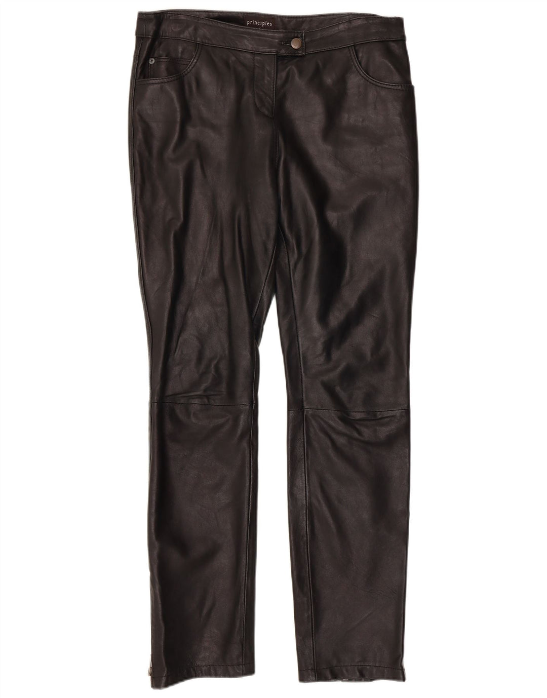 ZASADY Spodnie damskie slim UK 12 Medium W34 L30 Czarna skóra