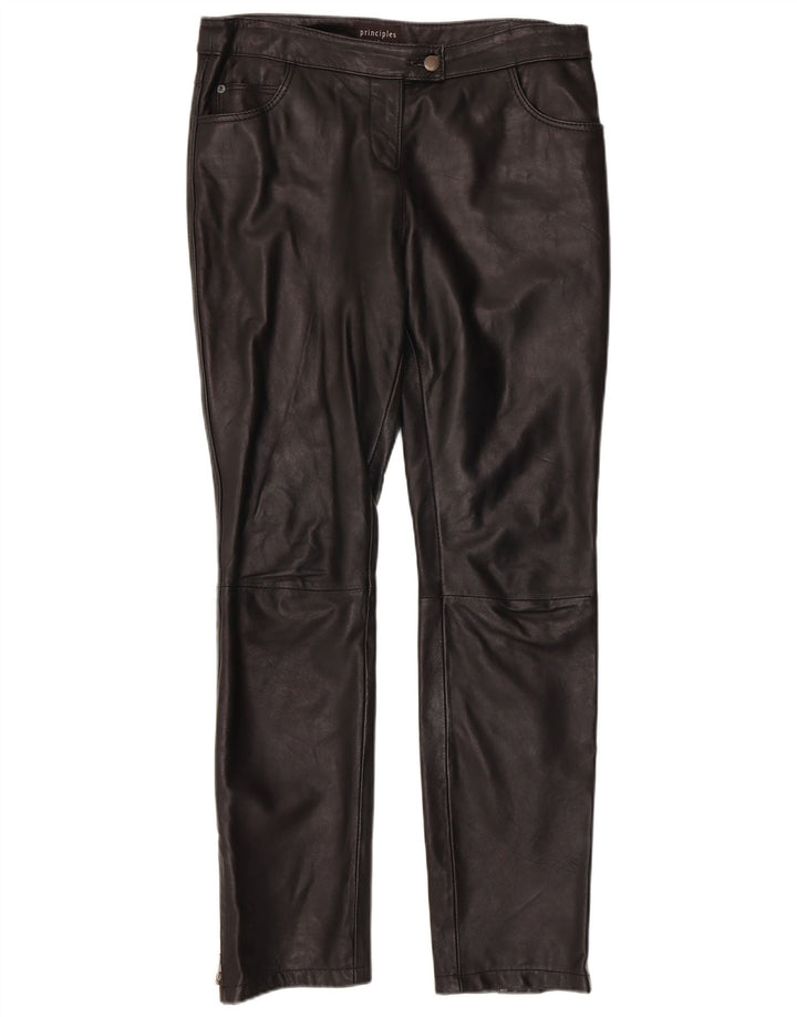 ZASADY Spodnie damskie slim UK 12 Medium W34 L30 Czarna skóra