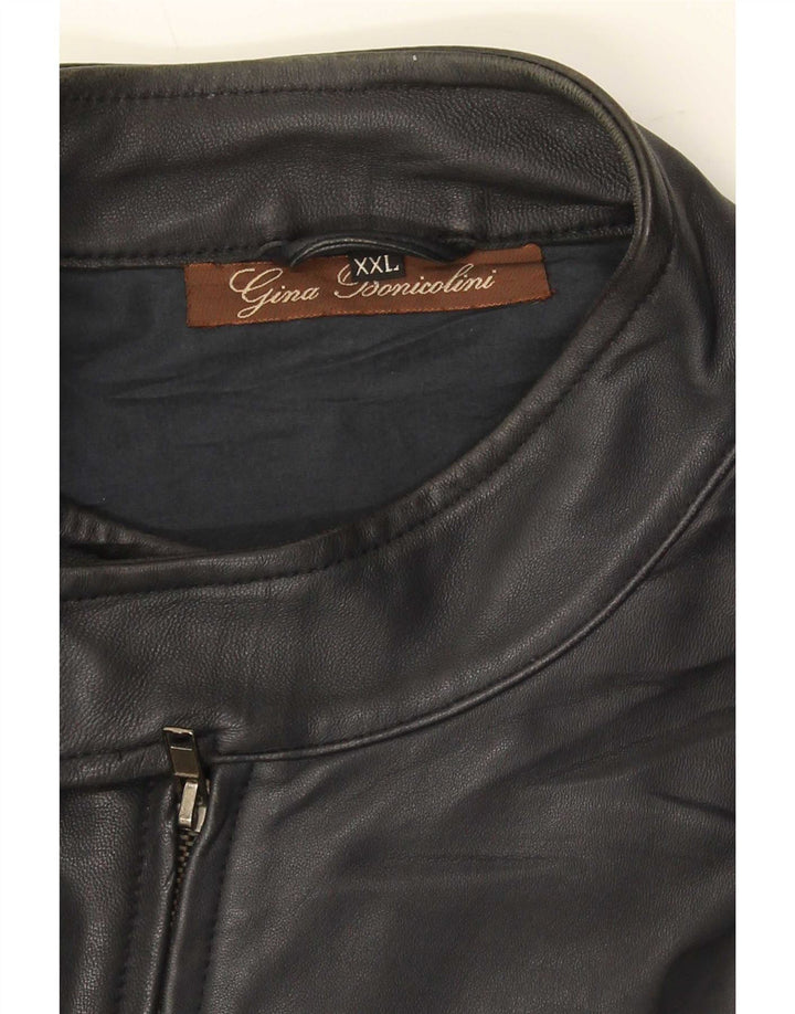 Vintage męska kurtka skórzana UK 44 2XL czarna
