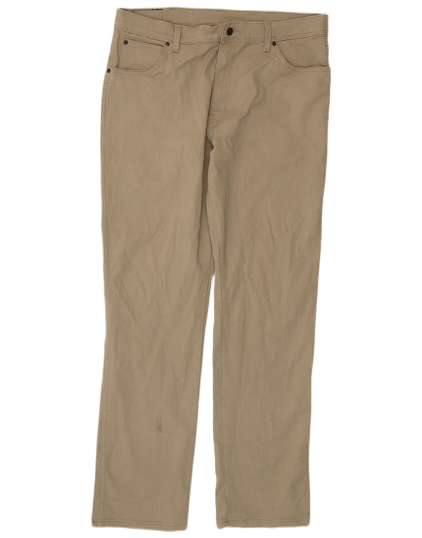 Męskie jeansy Wrangler o prostym kroju W38 L34, zielone, bawełniane