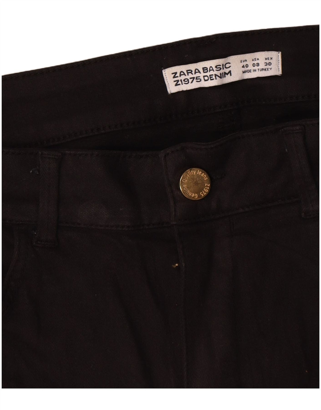 Damskie proste dżinsy Zara EU 40 Medium W30 L30 Czarna bawełna