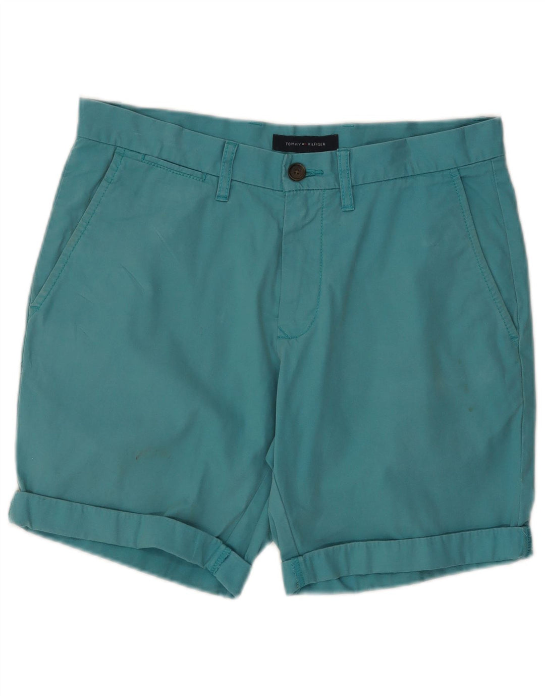 Męskie spodenki Chino Tommy Hilfiger W32 Średni turkusowy bawełniany