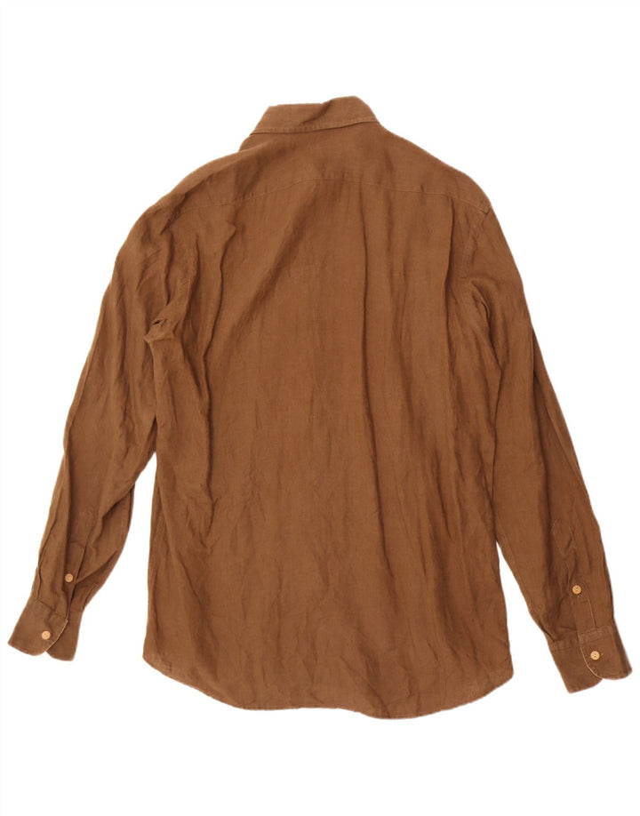 Koszula męska ALVIERO MARTINI rozmiar 40, średnio brązowa, lniana