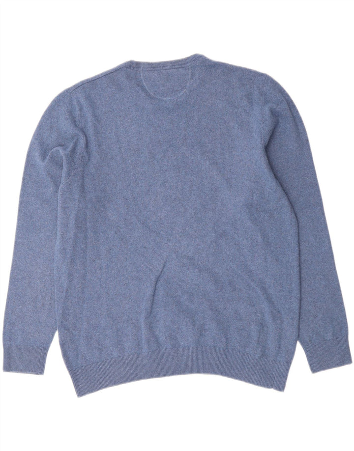 Męski sweter z okrągłym dekoltem Charles Vogele 2XL Niebieska wełna
