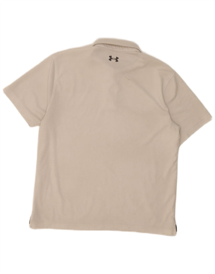 Męska koszulka polo Under Armour, duża, biała, poliestrowa, sportowa