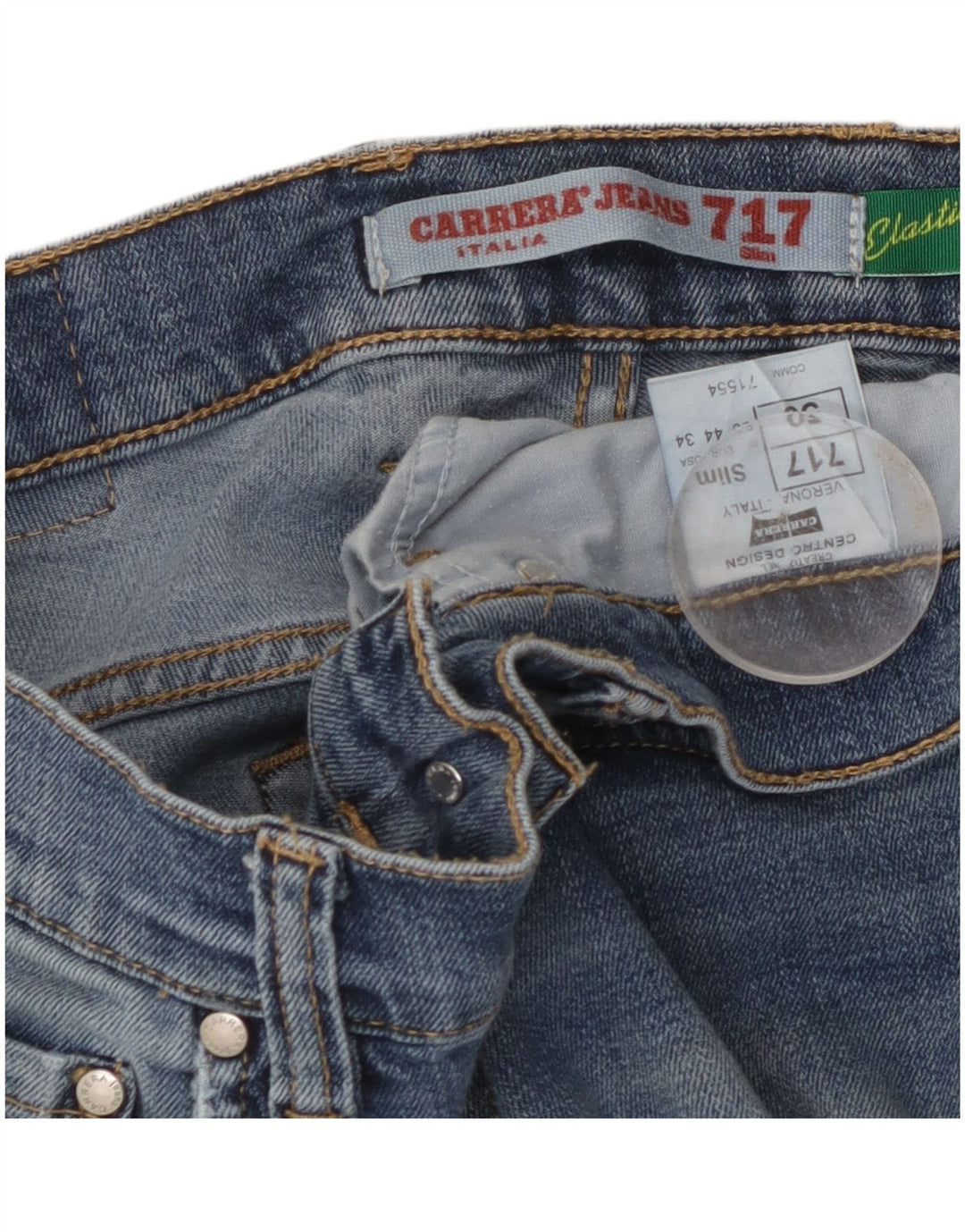 Carrera Męskie 717 Slim Jeans IT 50 Large W34 L31 Niebieska bawełna