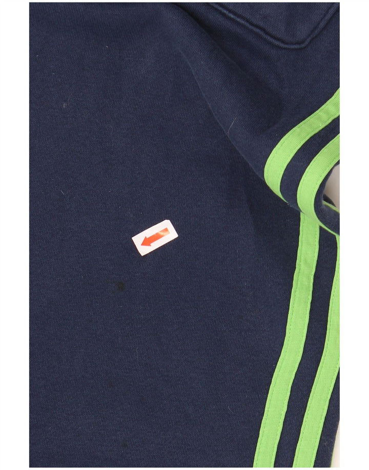 Męskie spodnie dresowe ADIDAS z grafiką, małe, granatowe, bawełniane