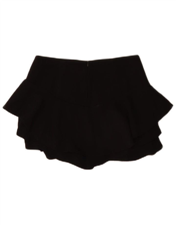 ZARA Womens Mini Ruffle Skirt XS W24 Black Polyester