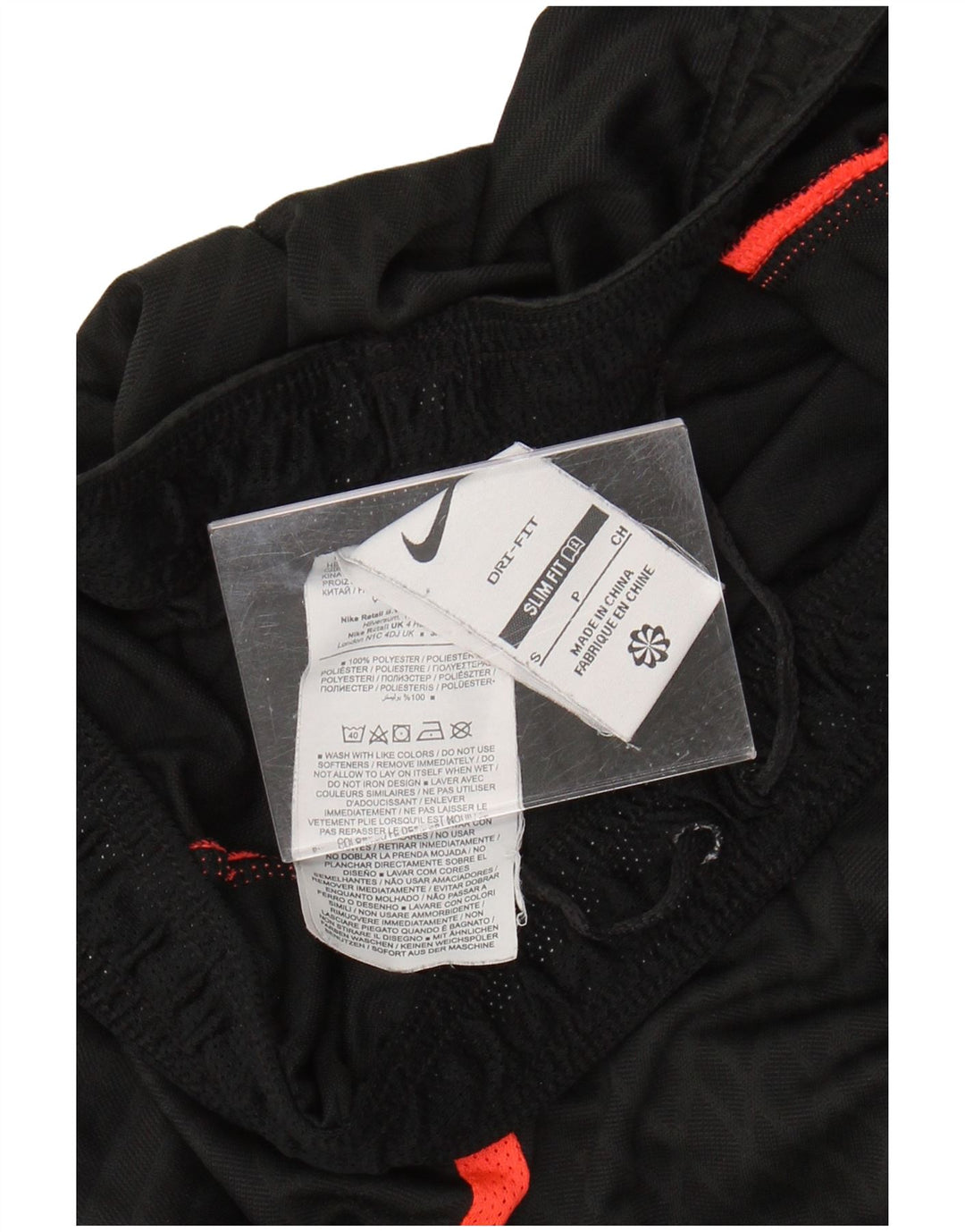 Męskie spodenki sportowe NIKE Dri Fit Slim Fit, mały czarny poliester z blokami kolorów