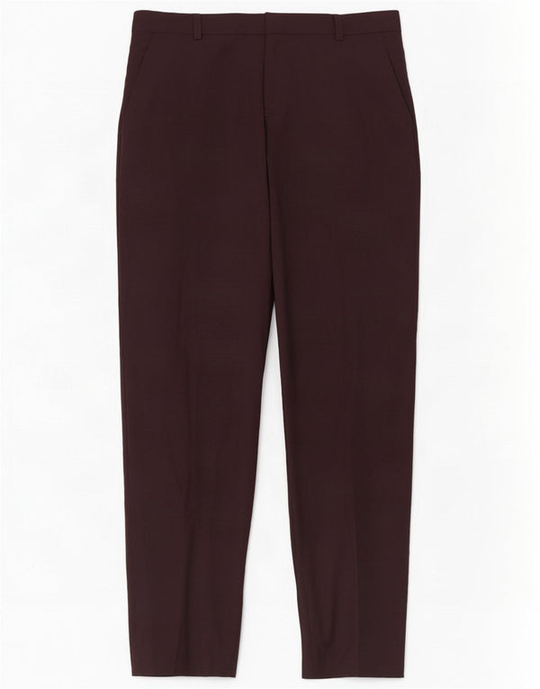 Damskie spodnie garniturowe Topshop UK 12 Medium W30 L27 Burgundowy poliester