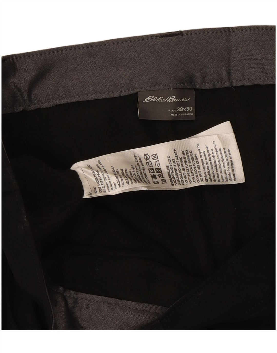 Męskie proste spodnie cargo EDDIE BAUER W38 L30 Czarny nylon