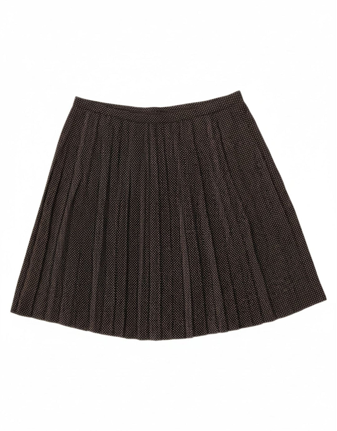 BENETTON Womens Pleated A-Line Skirt IT 44 Medium W28  Black Spotted
