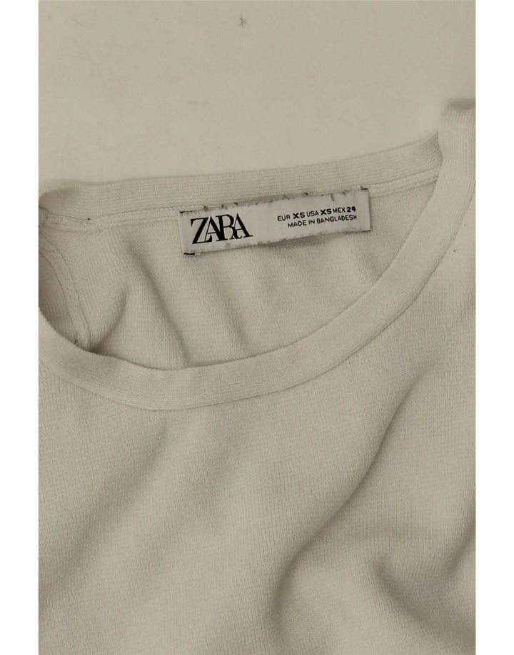 Damski krótki top Zara UK 4 XS w kolorze białym