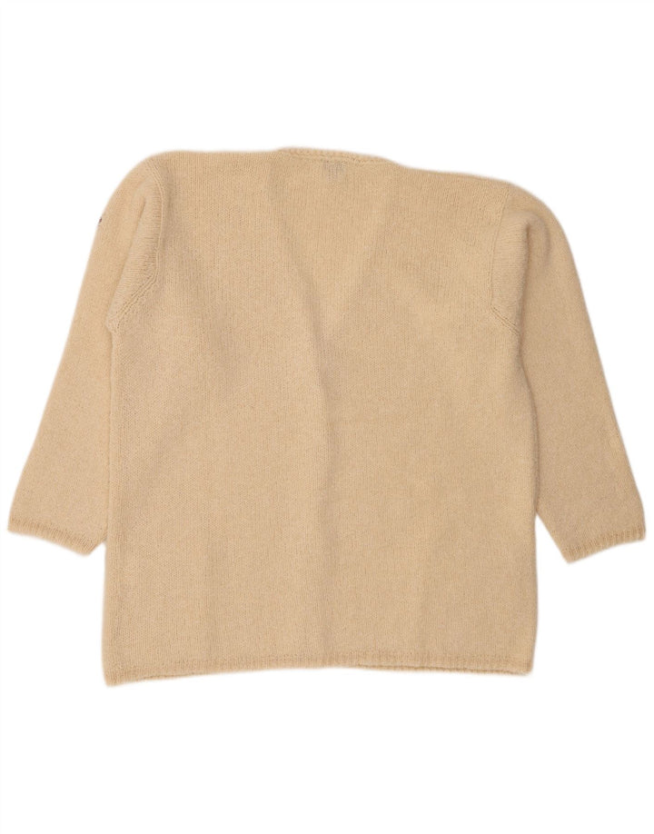 Damski sweter oversize Fly 3 typu oversize IT 46, duża beżowa wełna