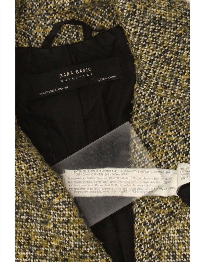 Damski płaszcz oversize Zara UK 6 XS Khaki, nakrapiany poliester