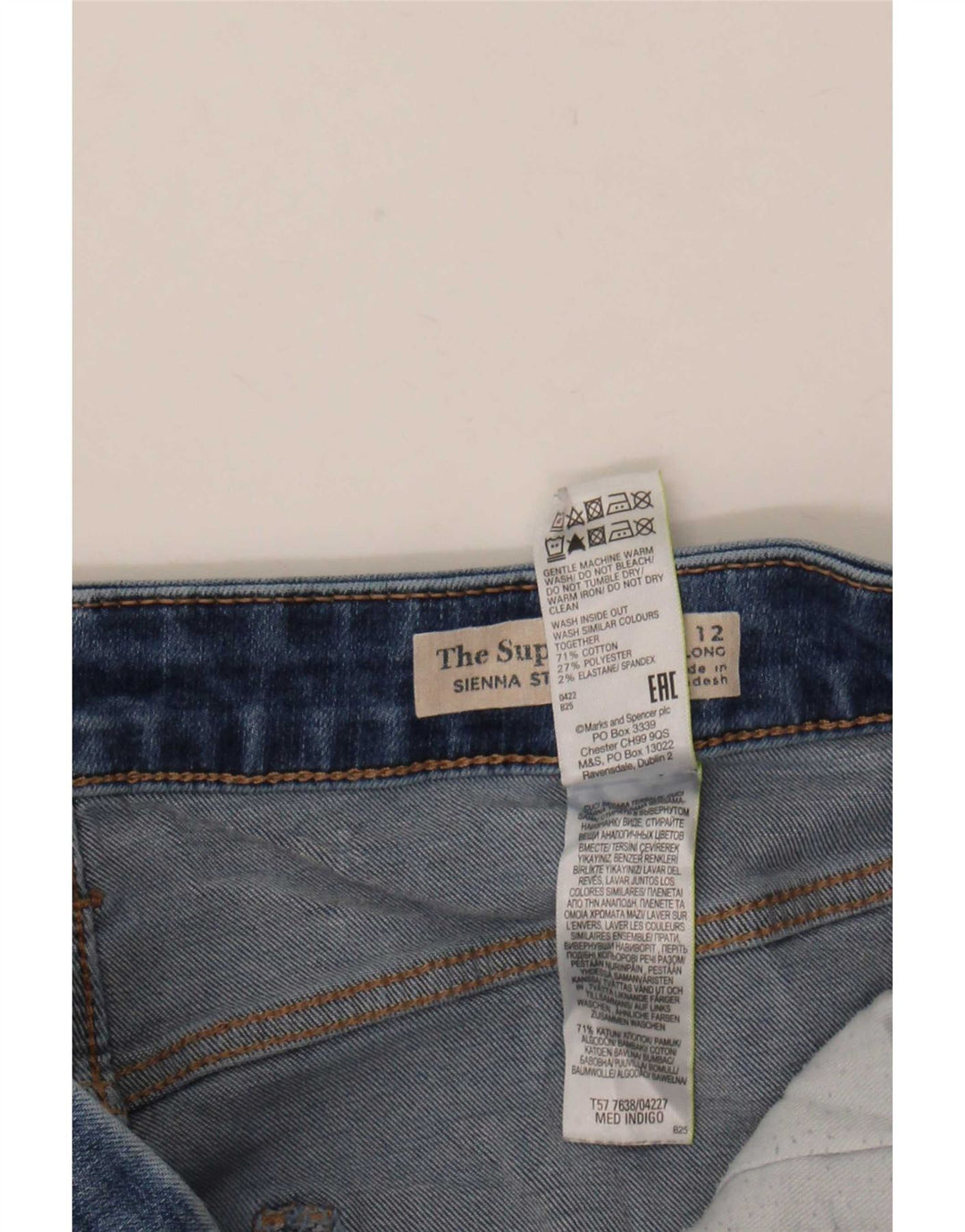 Marks & Spencer Damskie Sienna Straight Jeans UK 12 Medium W30 L31 Niebieski