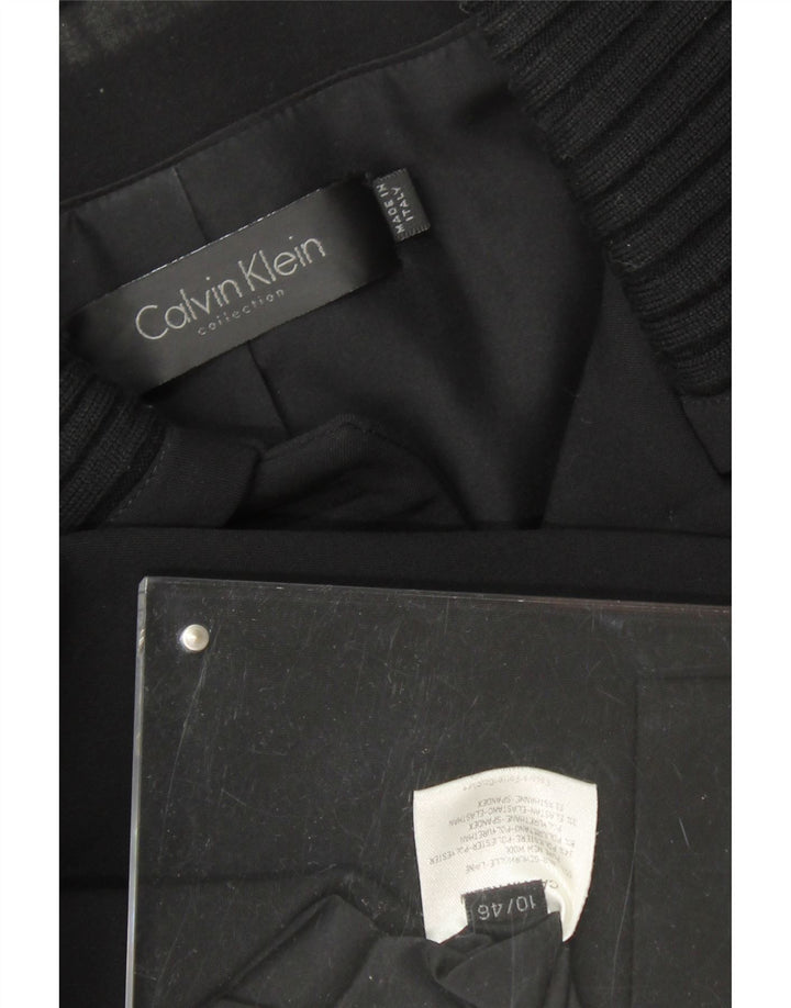 CALVIN KLEIN Womens Crop 3 Button Blazer Jacket US 10 Large Black Cotton Vintage Calvin Klein and Second-Hand Calvin Klein from Messina Hembry 