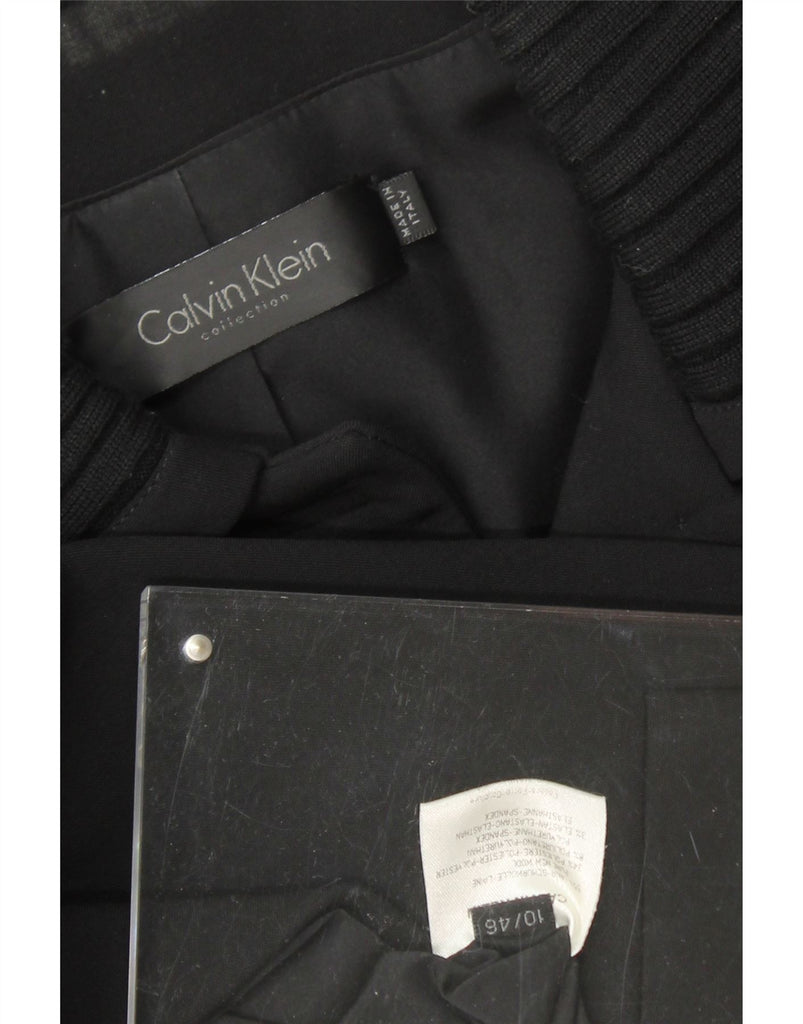 CALVIN KLEIN Womens Crop 3 Button Blazer Jacket US 10 Large Black Cotton Vintage Calvin Klein and Second-Hand Calvin Klein from Messina Hembry 