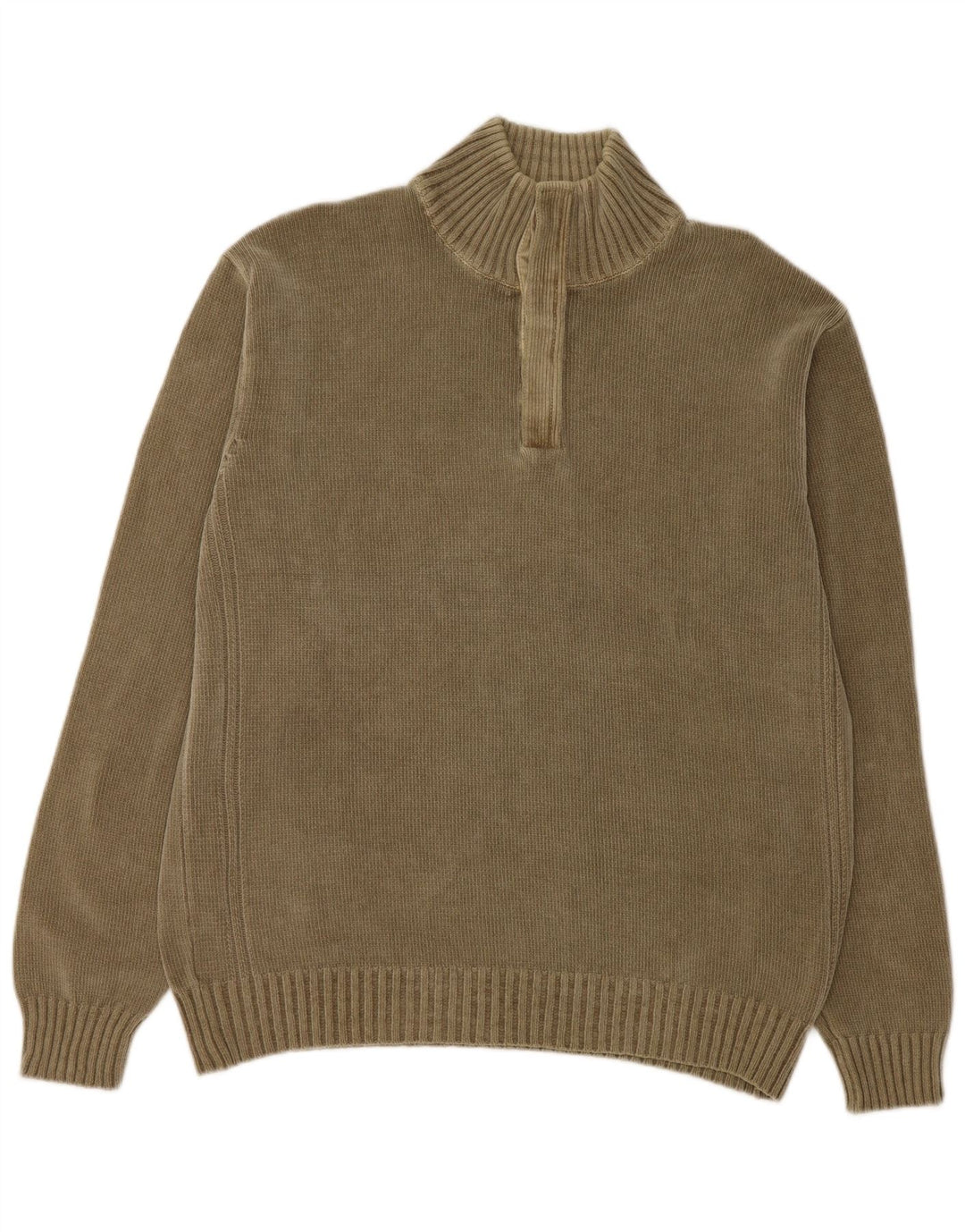 MARLBORO CLASSICS Męski sweter zapinany pod szyją XL, bawełniany khaki