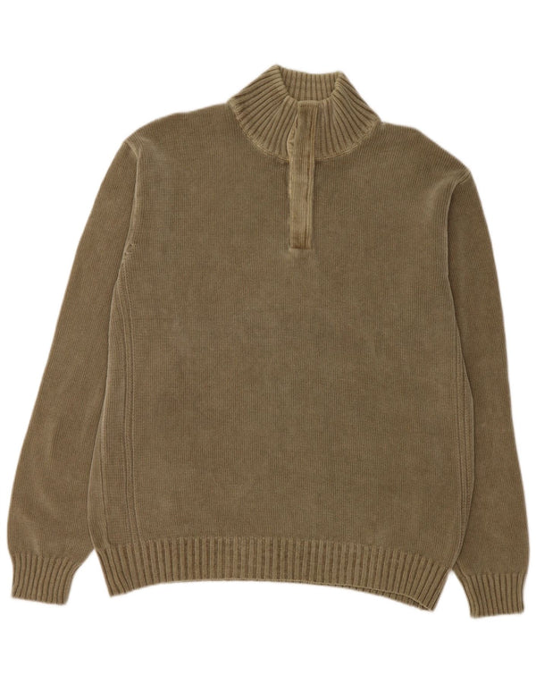 MARLBORO CLASSICS Męski sweter zapinany pod szyją XL, bawełniany khaki