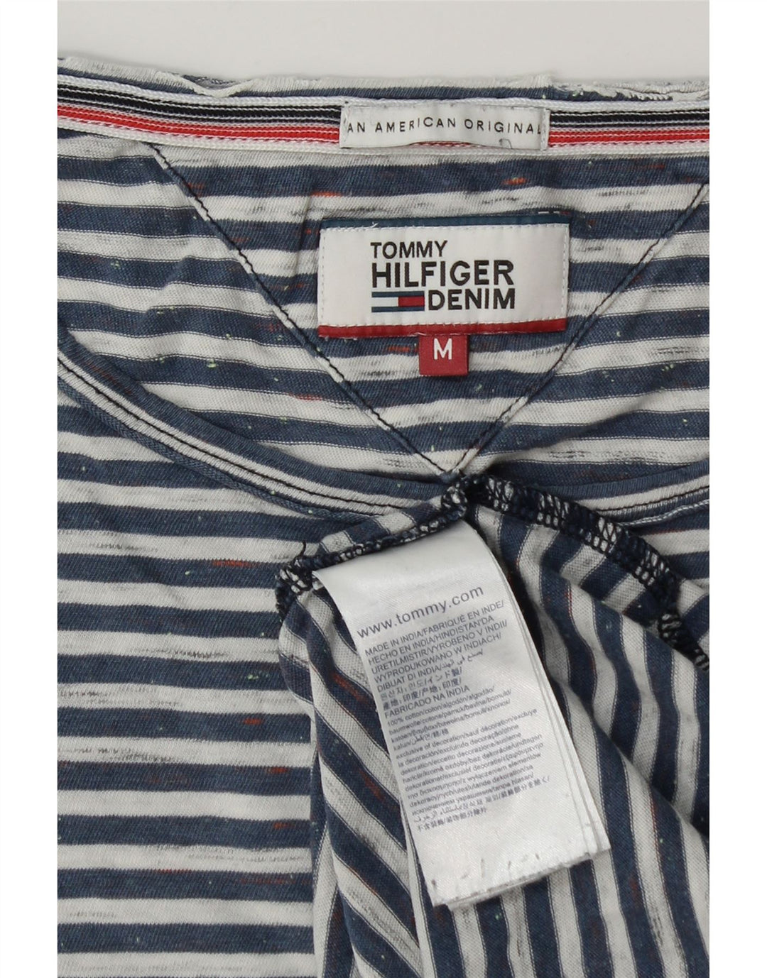 T-shirt męski Tommy Hilfiger, bawełniany, średni, granatowy w paski