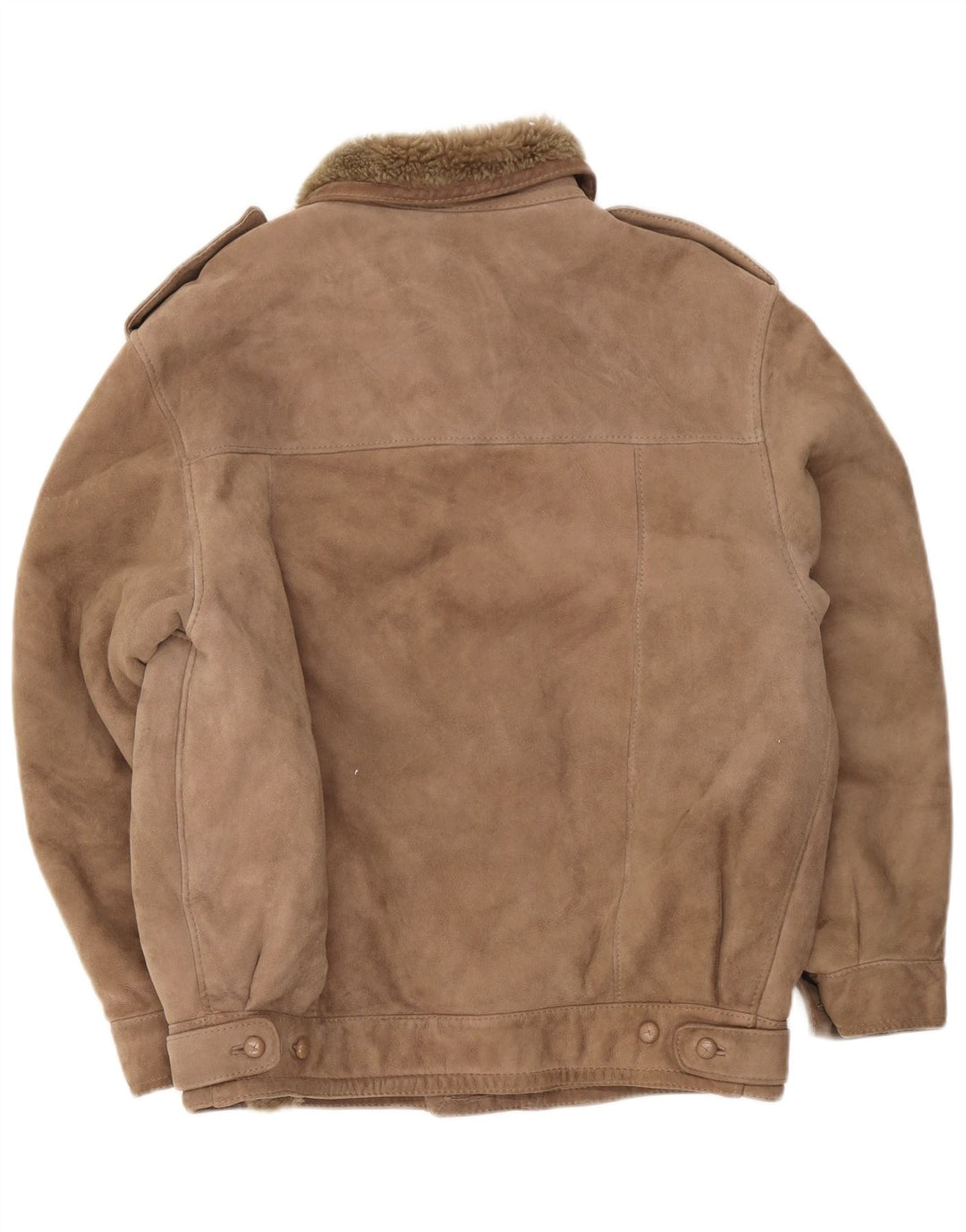 Vintage męska kurtka wojskowa Shearling IT 52 XL beżowa
