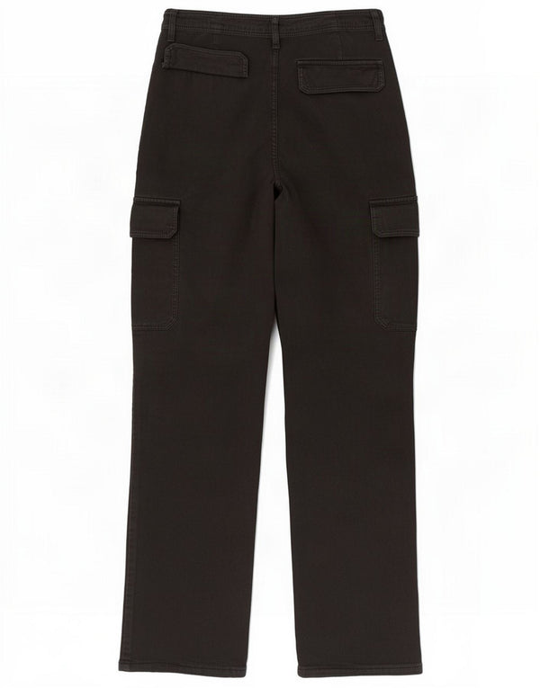 Damskie proste spodnie cargo Zara EU 38 małe W28 L30 czarne bawełniane