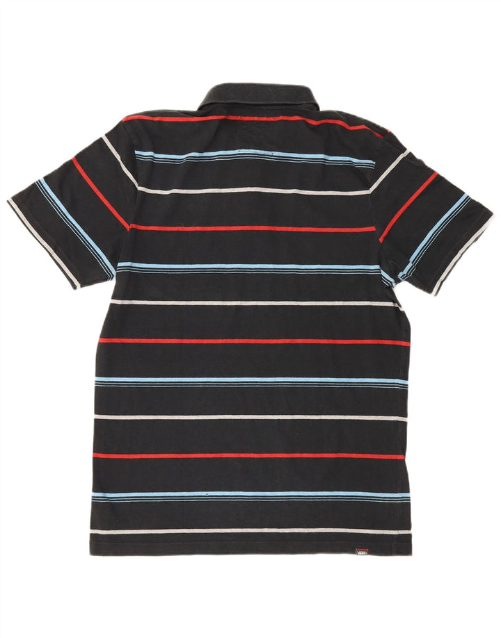 Męska koszulka polo Vans, duża, czarna, bawełniana w paski