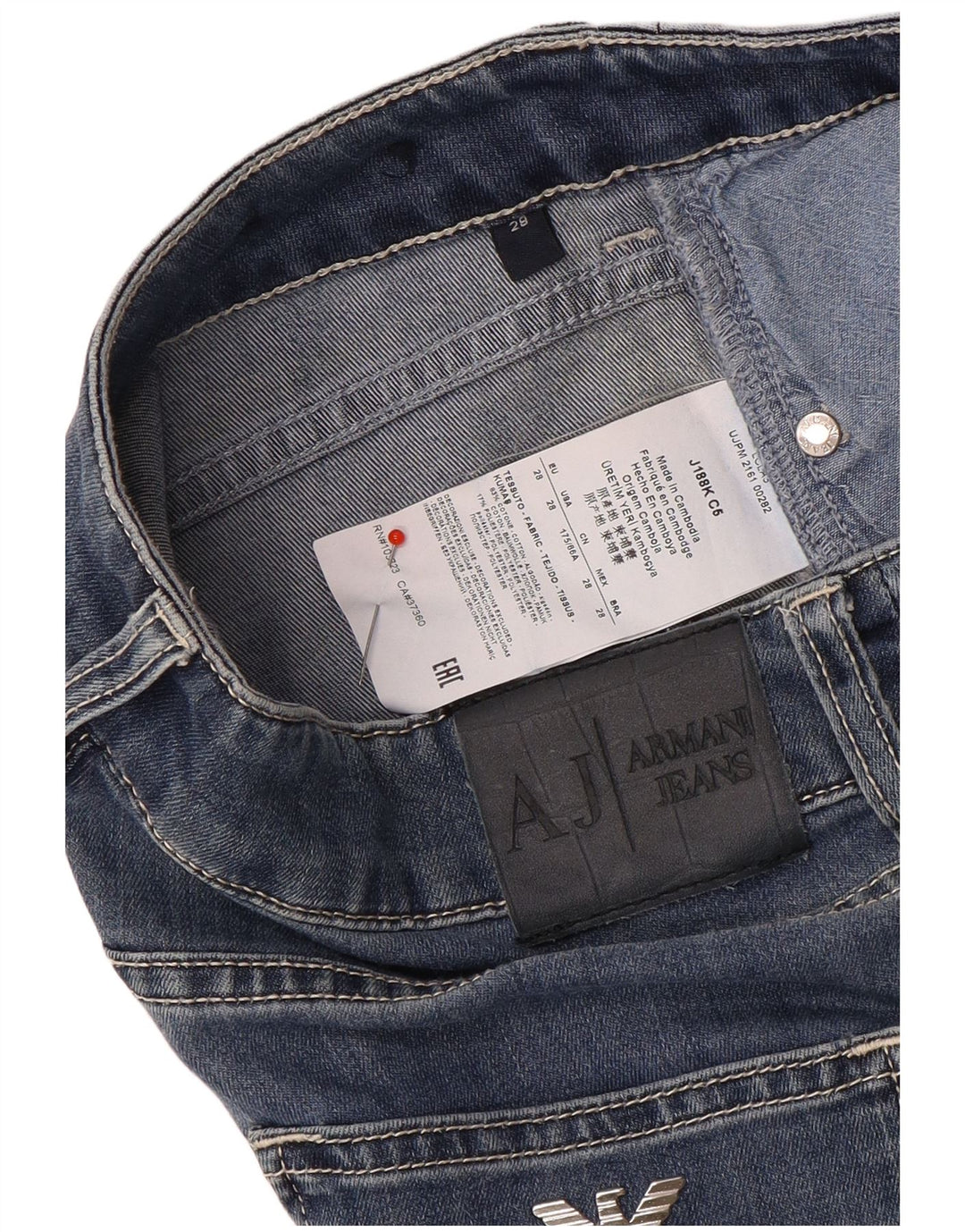 Damskie dżinsy Armani Slim W28 L28 Granatowa bawełna