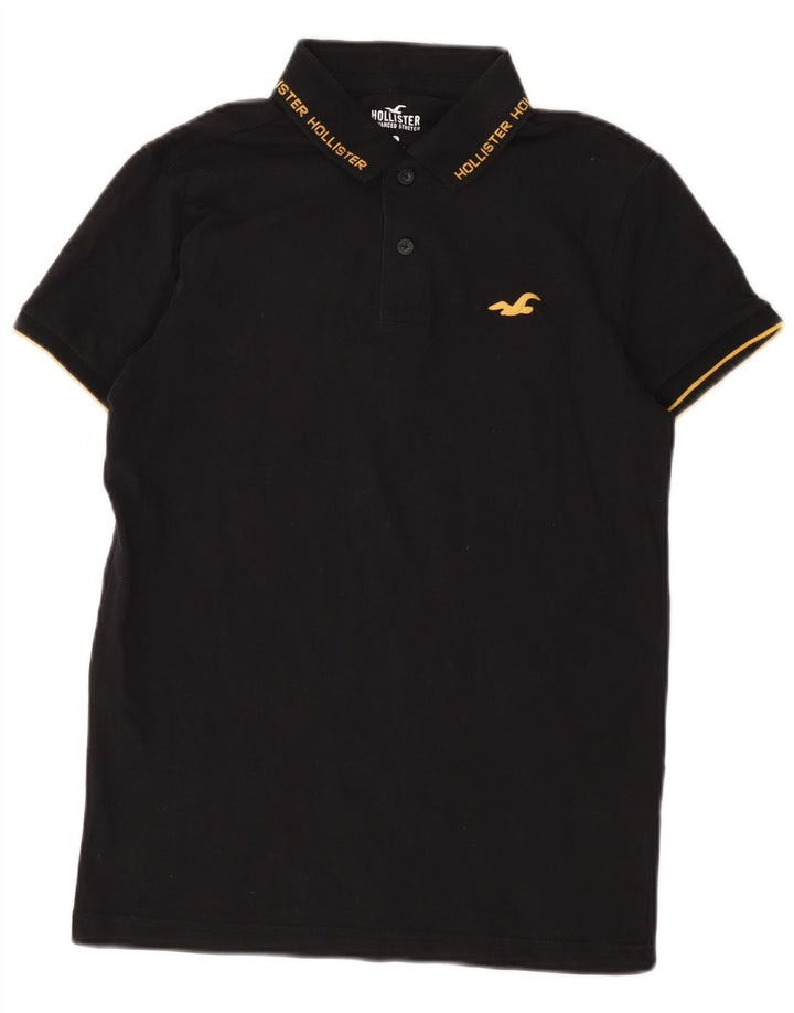 Męska koszulka polo Hollister, mała, czarna, bawełniana