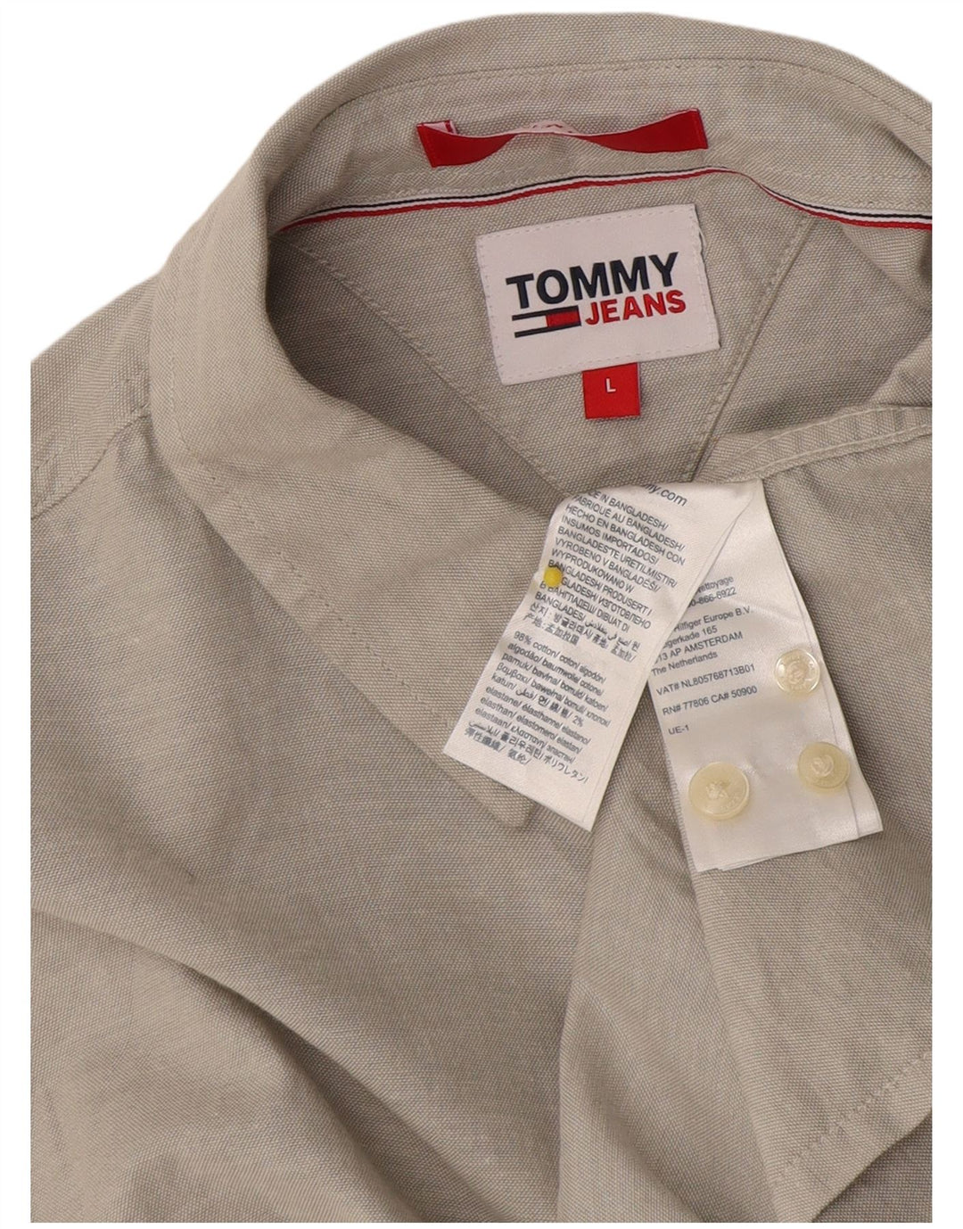 Koszula męska Tommy Hilfiger, duża, szara, bawełniana