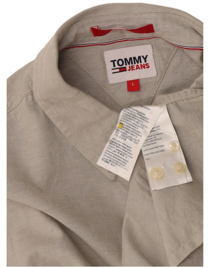 Koszula męska Tommy Hilfiger, duża, szara, bawełniana