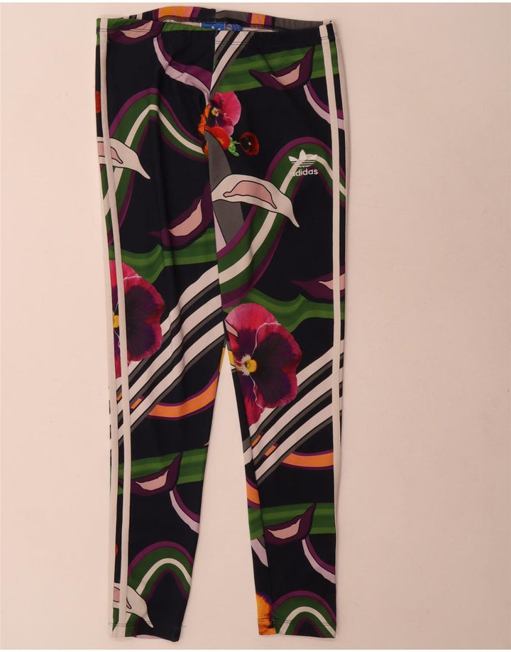 Legginsy damskie Adidas UK 10, małe, wielobarwne, z kwiatowym poliestrem