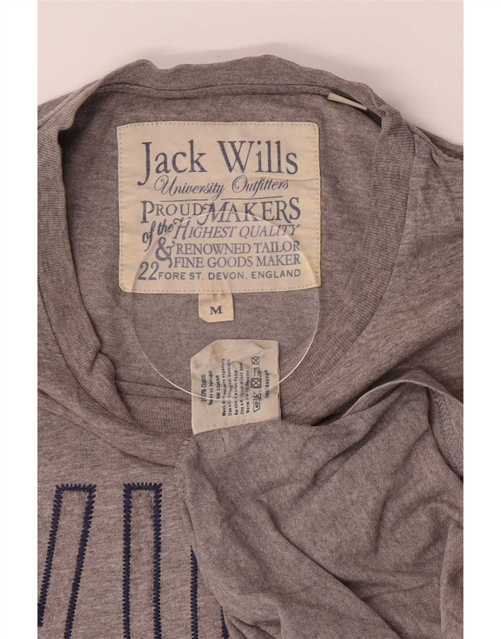 Męska koszulka z grafiką Jack Wills, średnia szara bawełna