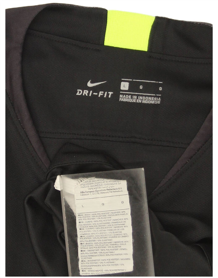 Męski T-shirt Nike Dri Fit, duży, poliestrowy, w czarne paski