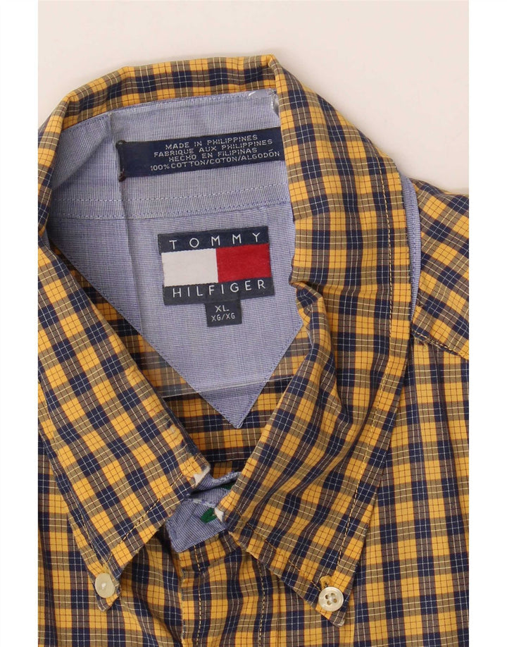 Koszula męska Tommy Hilfiger XL, żółta bawełniana kratka